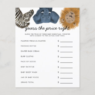 Safari Devine Le Prix Bon Baby shower Jeu