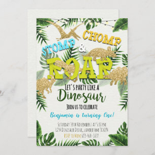 Safari Dinosaur Boy Invitation Anniversaire