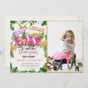 Safari Dinosaur Invitation Anniversaire Avec Photo