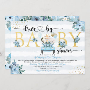 Safari Drive By Baby Boy Shower Invitation