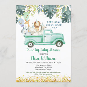Safari Drive By Baby shower Invitation