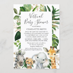 Safari Foliage Baby shower virtuel Invitation