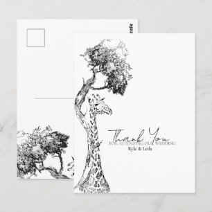 Safari Giraffe Thème Carte Postale Design