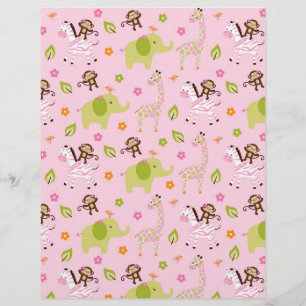 Safari Girl Jungle Animal Scrapbook papier