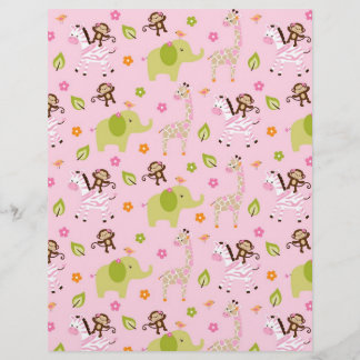 Safari Girl Jungle Animal Scrapbook papier