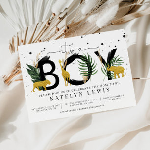 Safari Gold Animaux Baby shower Invitation