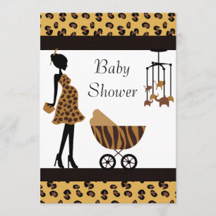 Safari Invitation Baby shower afro-américaine