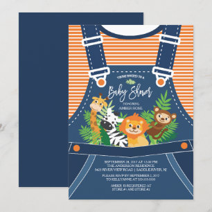 Safari Jungle Animaux Baby shower Invitation