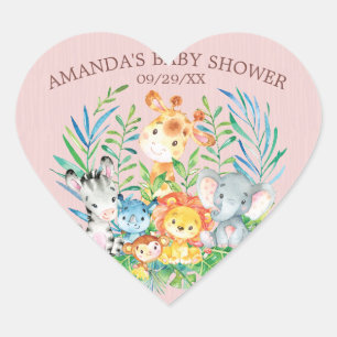 Safari Jungle Animaux Girls Sticker Baby shower