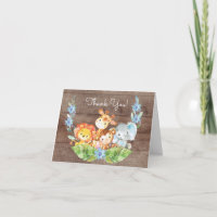 Safari Jungle Baby shower Merci Note