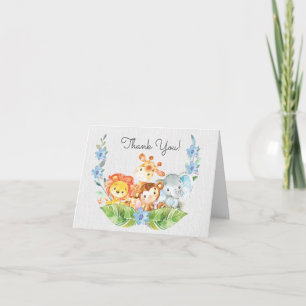 Safari Jungle Baby shower Merci Note