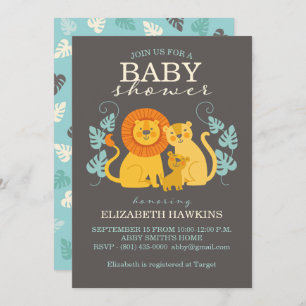 Safari jungle Boy Baby shower Invitation
