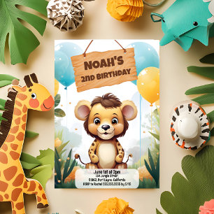 Safari Jungle Invitation d'anniversaire pour enfan