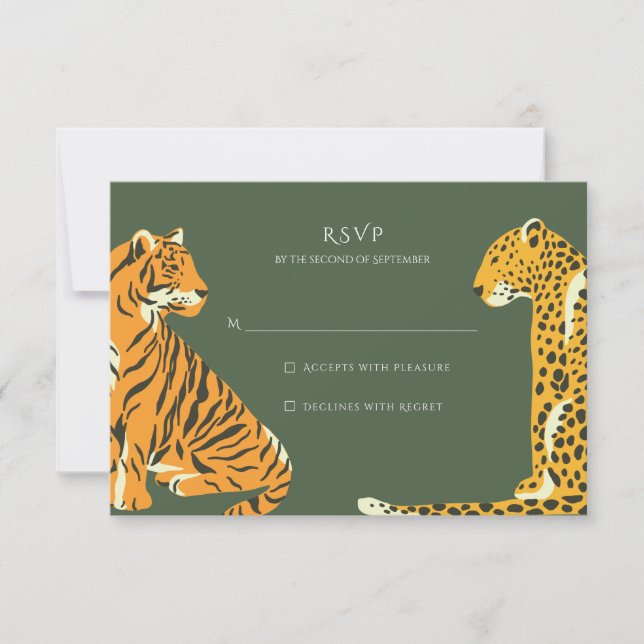 Safari Jungle Mariage animal RSVP (Devant)