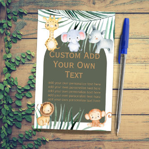 Safari Jungle Thème do-it-yourself Fiches Sur Mesu