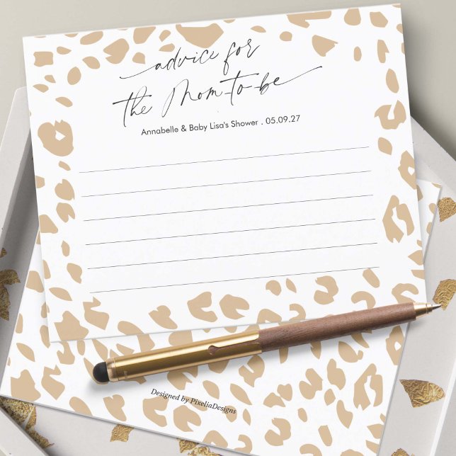 Safari moderne Conseils neutres genre pour maman (Safari Themed, Gender Neutral Baby Shower Advice for mommy cards.)