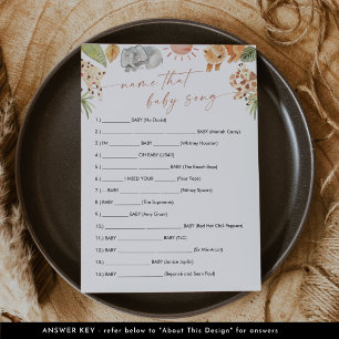 SAFARI Nom Ce Bébé Chanson Carte De Jeu