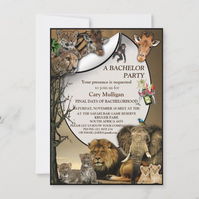 Safari Park Enterrement de vie de garçon en plein  (Devant)