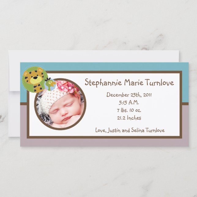 Safari photo 4x8 Faire-part de naissance Jungle Ta (Devant)