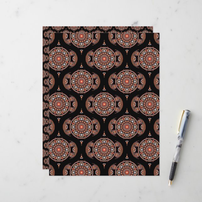 Safari Sunset Bohemian Star Fall Mandala Retro les (Devant/Arrière en situation)