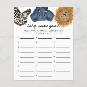 Safari Thème Baby Name Douche Jeu