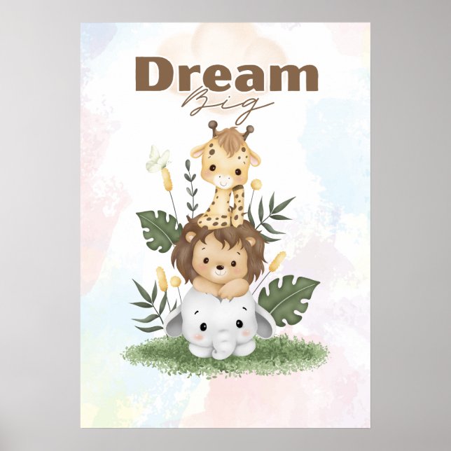  safari themed uplifting nursery wall poster (Devant)