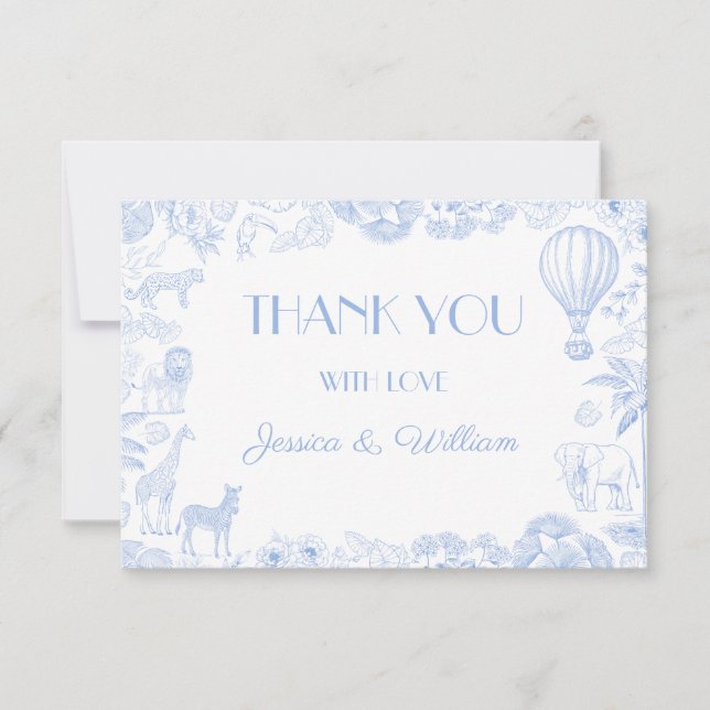 Safari Toile De Jouy Carte de remerciements Baby s (Devant)