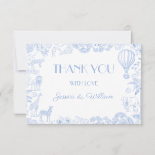 Safari Toile De Jouy Carte de remerciements Baby s
