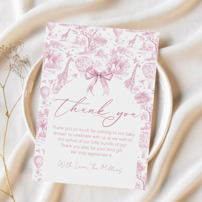 Safari Toile De Jouy Carte de remerciements Baby s (Créateur téléchargé)