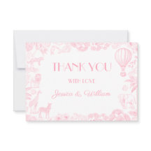 Safari Toile De Jouy Carte de remerciements Baby s