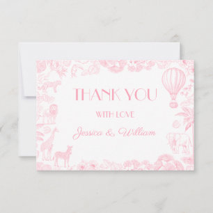 Safari Toile De Jouy Carte de remerciements Baby s