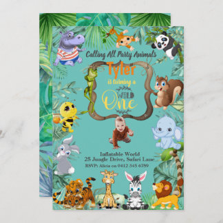 Safari Tropical Invitation d'anniversaire
