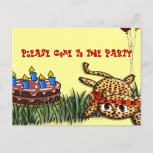Safari Ultra mignonne Leopard Invitations d'annive