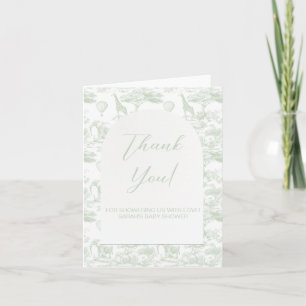 Safari vert D Toile Jouy Baby shower Merci