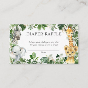  Safari vert Jungle Animaux Déchets Carte Raffle