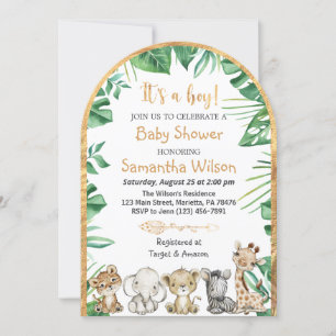 Safari Wild C'est un Baby shower garçon Invitation