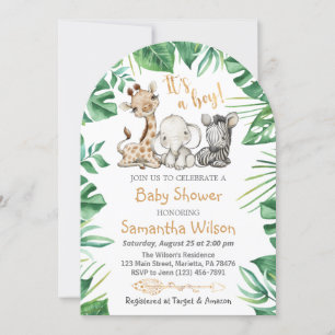 Safari Wild C'est un Baby shower garçon Invitation