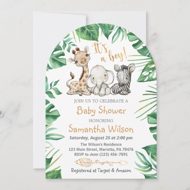 Safari Wild C'est un Baby shower garçon Invitation (Devant)