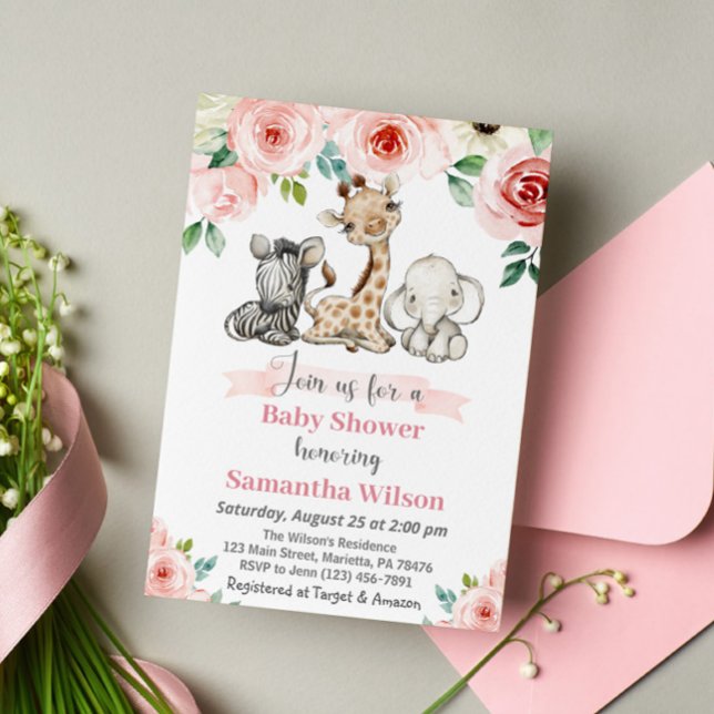 Safari Wild Girl Baby shower Invitation (Créateur téléchargé)