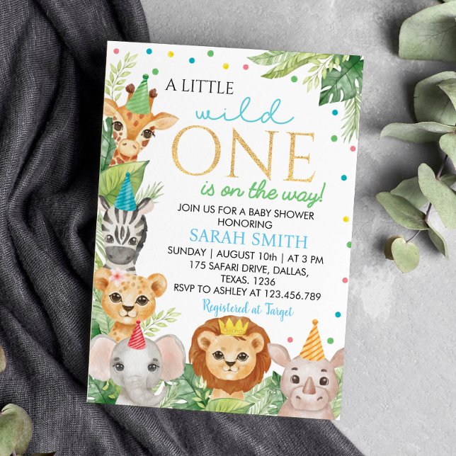 Safari Wild One Baby shower Invitation (Créateur téléchargé)