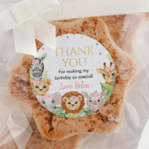 Safari Wild One Birthday Sticker Étiquettes