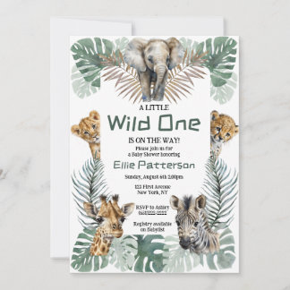 Safari "Wild One" Thème Baby shower Invitation