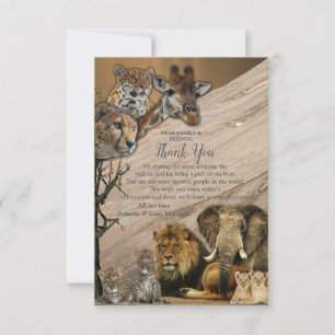 Safari Wildlife Carte de remerciements