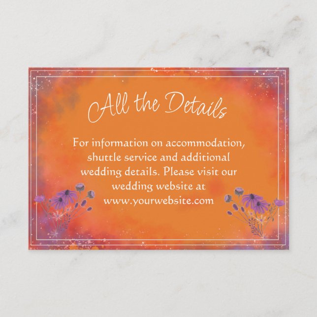 Saffron Sky Fleurs sauvages - Carte Mariage de boî (Devant)