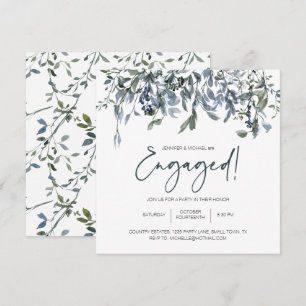 Sage Argent Vert Floral Élégant Engagement