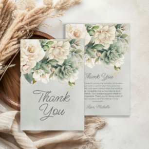 Sage Blanc Vert Floral Or Anniversaire Merci