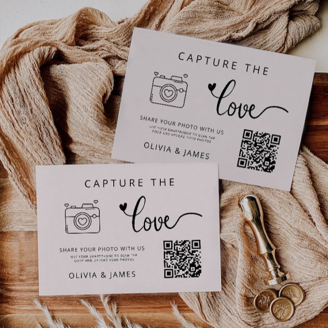 Sage Boho Capture la carte de code QR du Mariage L (Sage Boho Capture the Love Wedding QR Code Card,)