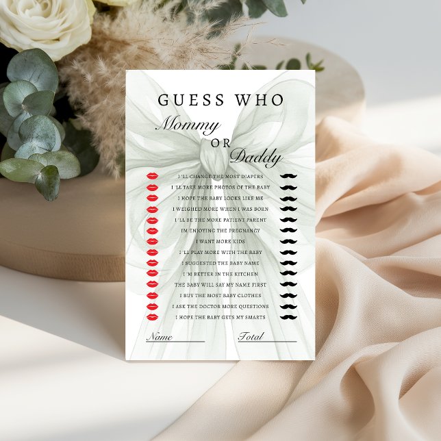 Sage Bow Mommy or Daddy Shower Game (Créateur téléchargé)