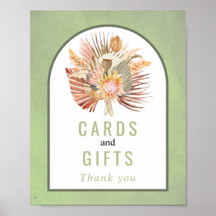 Sage cartes vertes et cadeaux poster mariage de au
