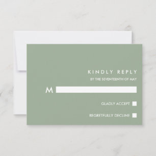 Sage Chic minimal Mariage typographique RSVP